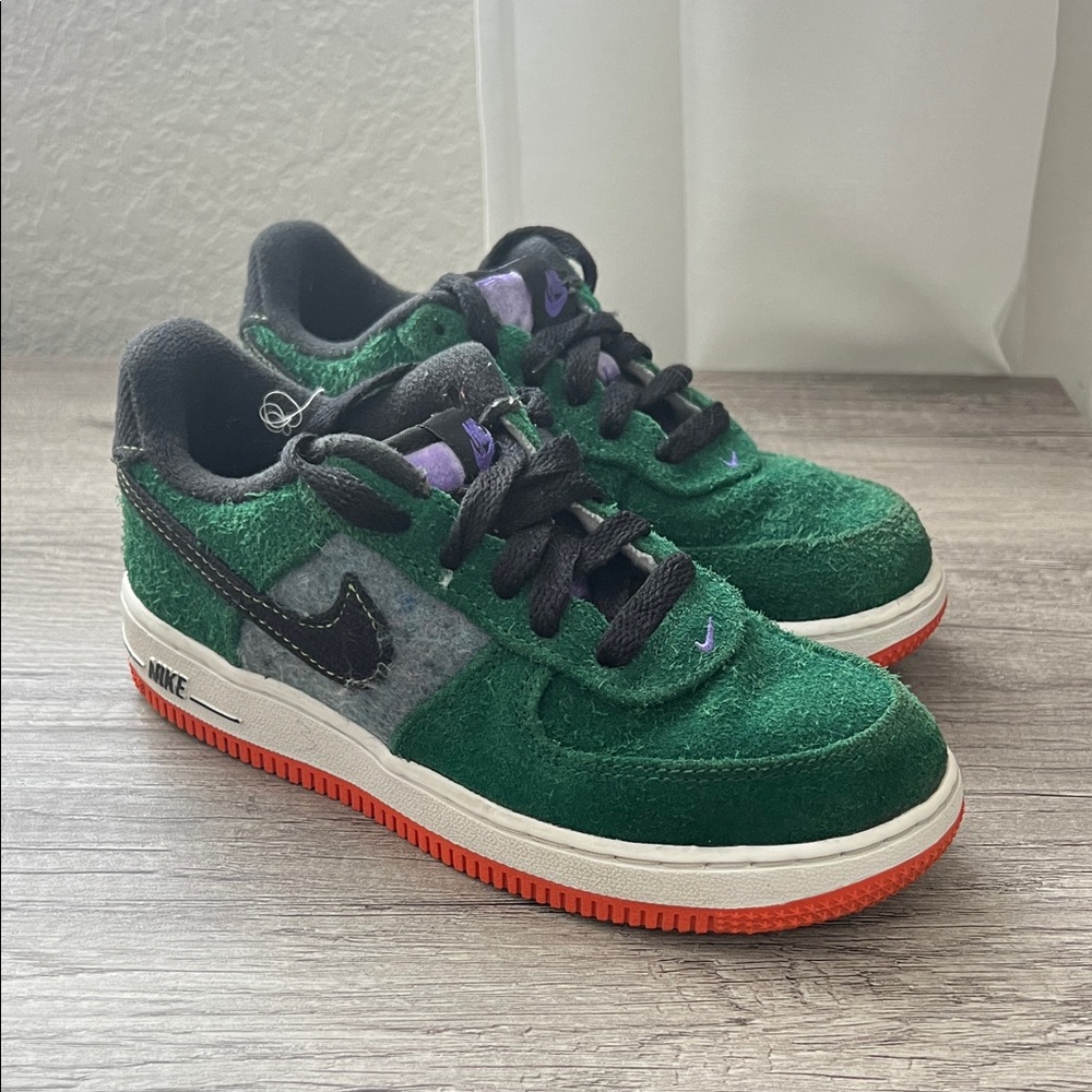 Nike Green and Black Shoes with Purple Accents